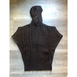 Vince Chunky Fisherman Knit Hoodie Sweater size S Alpaca Wool Blend